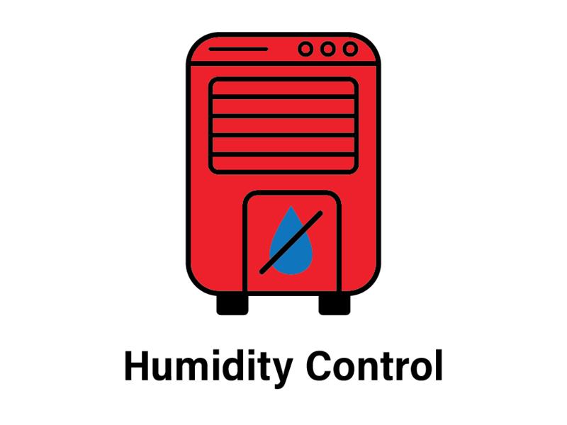 graphic featuring a red dehumidifier